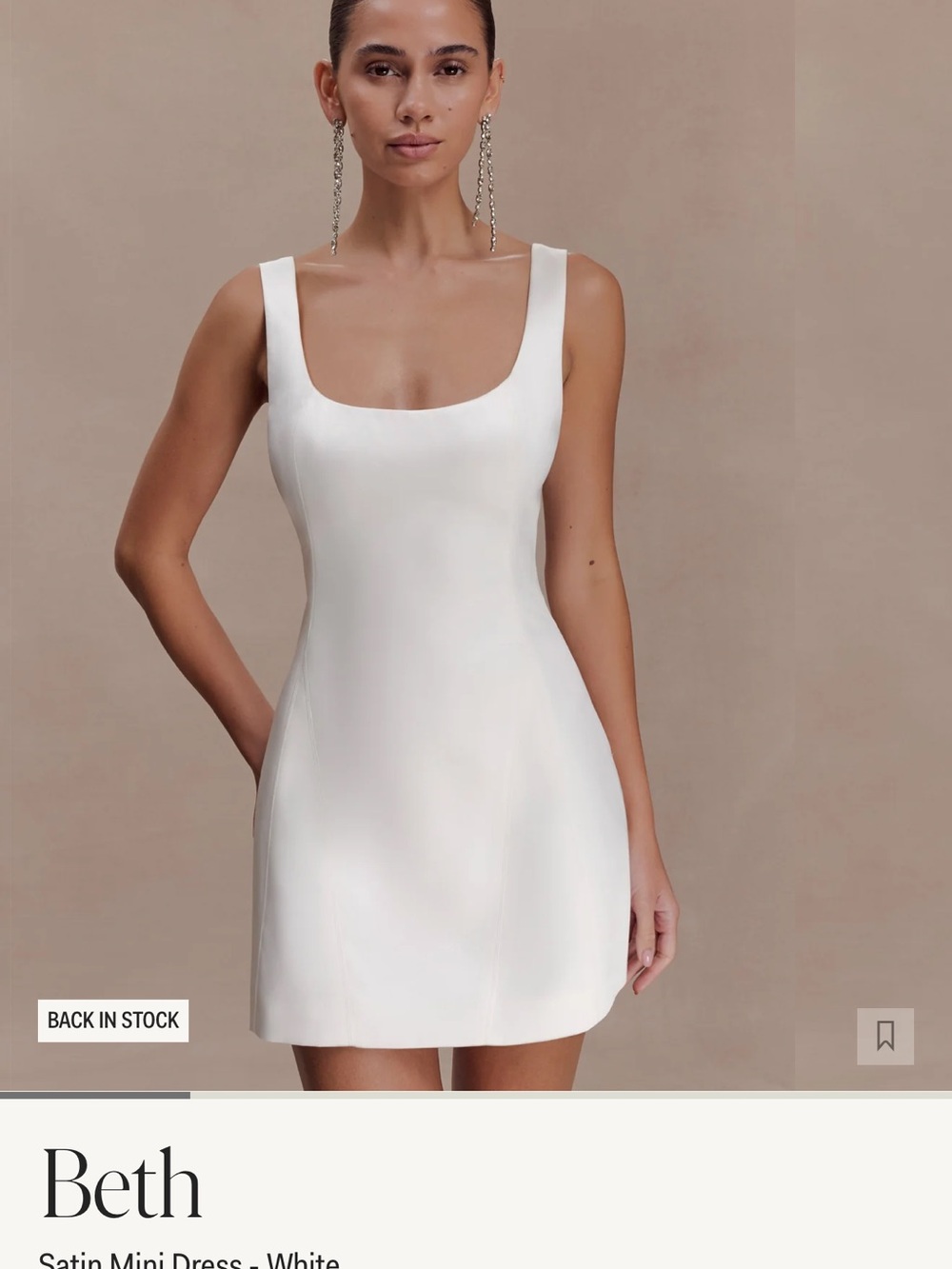 MeshkiBeth Satin Mini Dress - White